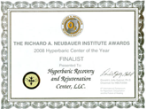Award, Advanced Hyperbaric Recovery Inc